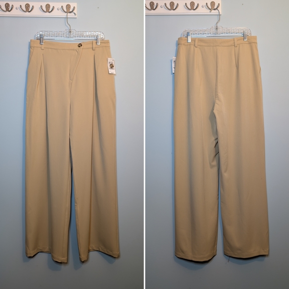 AND NOW THIS Khaki Wide Leg Women's Pants - Picture 4 of 9